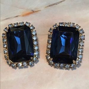 Royal Blue/lLight Blue Clip-on Earrings